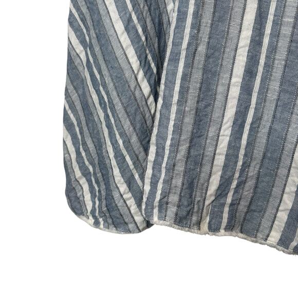 Hailey & Co. Linen Blend Striped Dress Drop Waist Lagenlook Medium - Picture 3 of 5